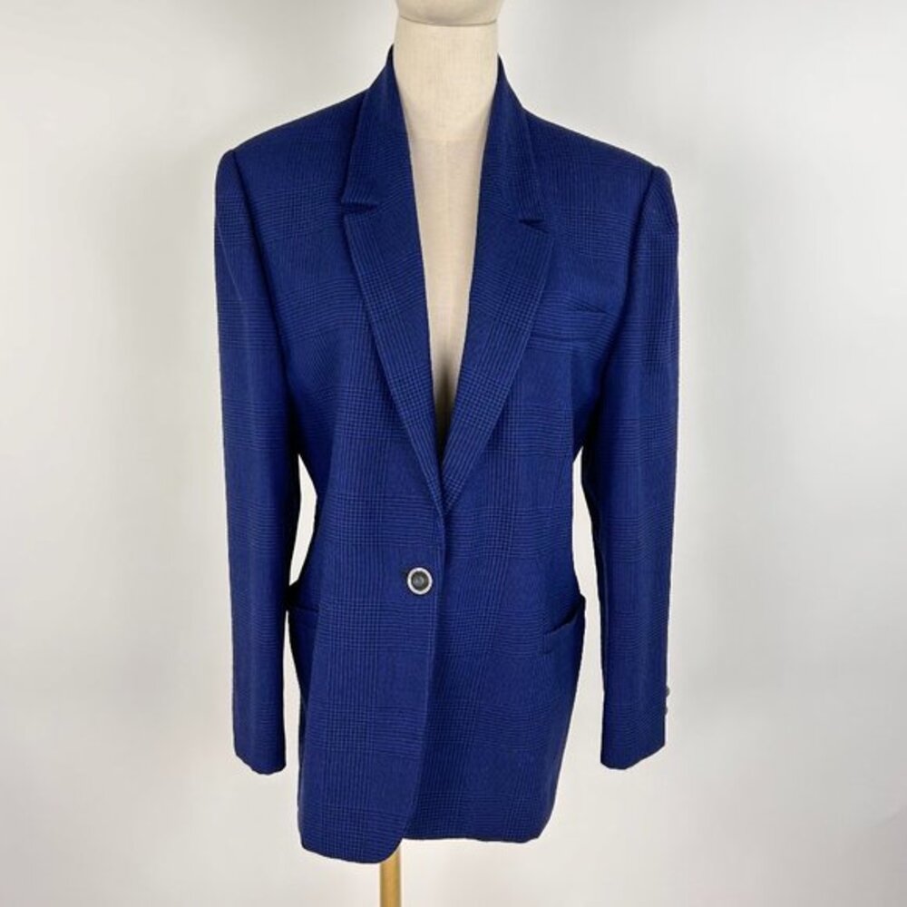 Vintage Versus by Gianni Versace Plaid Career Pure Wool blazer